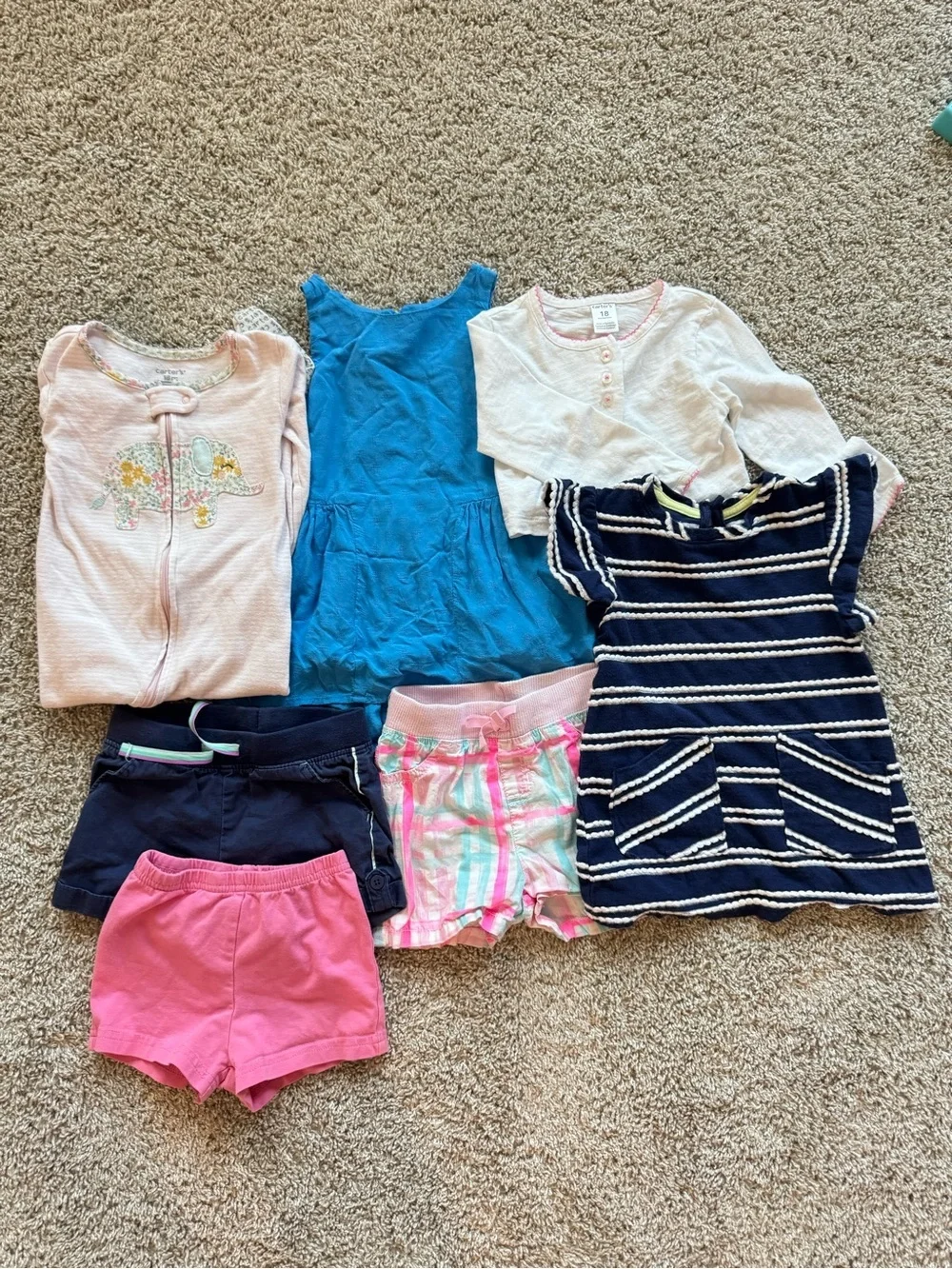 Baby Girl Clothing Bundle 18M Dresses Shorts Carter’s Cat & Jack Outfit Lot